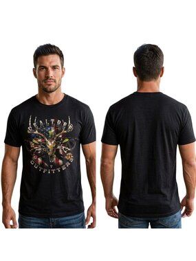 Delta Pro Weight Mens Medium Black Realtree Outfitters Graphic T-Shirt 18" P2P